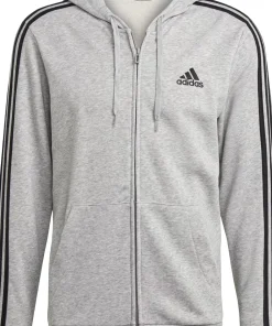 Essentials 3-Stripes Full-Zip Fleece Hoodie - Men's