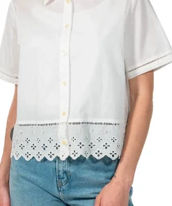 Eyelet Short Sleeve Shirt - Women's