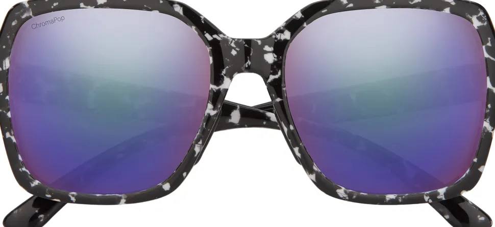 Flare Sunglasses - Black Marble - ChromaPop Polarized Violet Mirror Lens