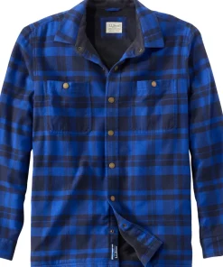 Fleece-Lined Snap Front Slightly Fitted Flannel Shirt - Men's