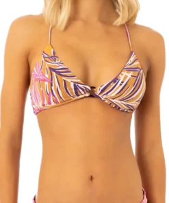 Flirt Caramel Foliage Thin Side Bikini Bottom - Women's