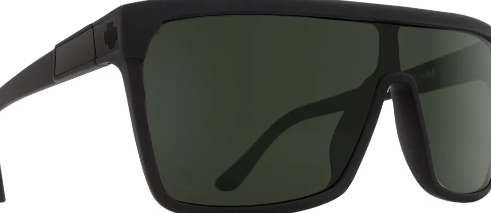 Flynn Sunglasses - Soft Matte Black Frame - Happy Gray Green Lens