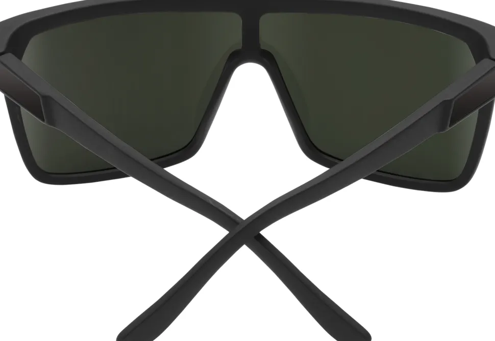 Flynn Sunglasses - Soft Matte Black Frame - Happy Gray Green Lens