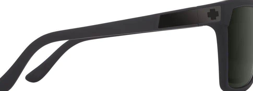 Flynn Sunglasses - Soft Matte Black Frame - Happy Gray Green Lens