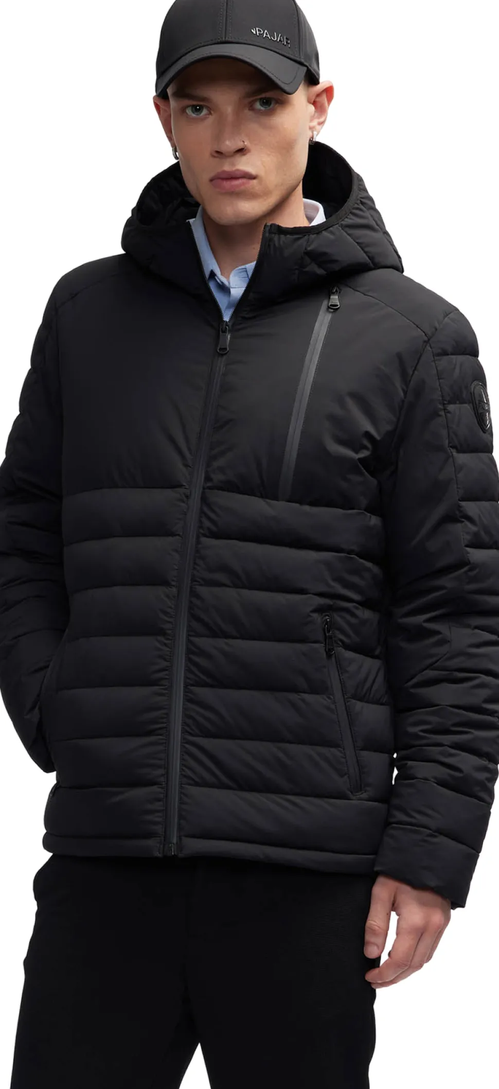 Henrik Lightweight Stretch Puffer Jacket with Fixed Hood - Men's