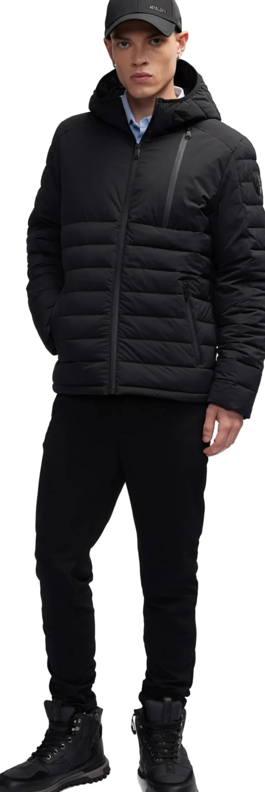 Henrik Lightweight Stretch Puffer Jacket with Fixed Hood - Men's