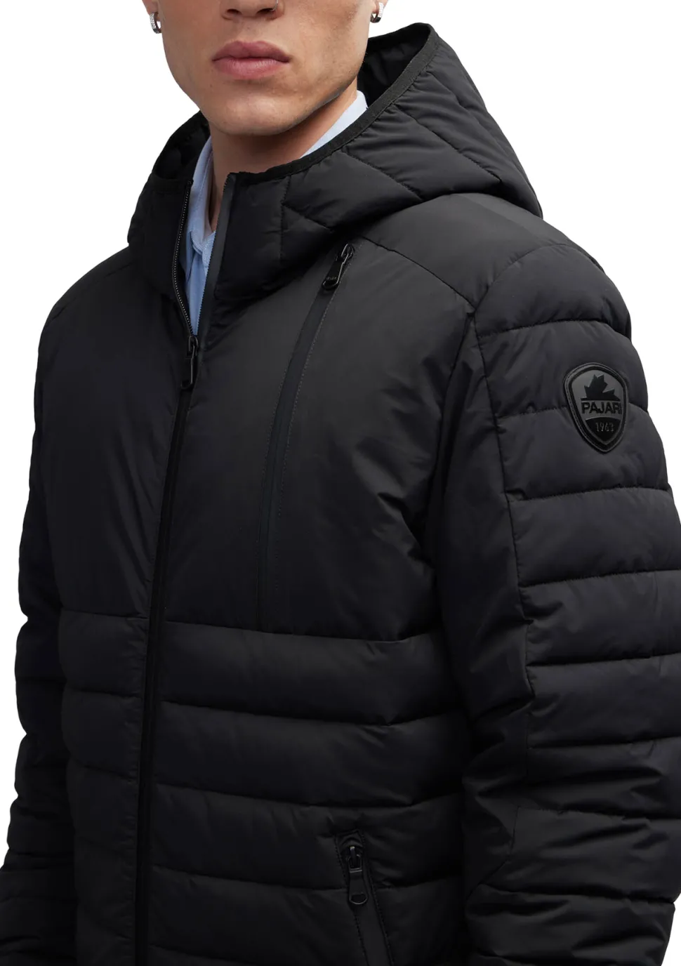 Henrik Lightweight Stretch Puffer Jacket with Fixed Hood - Men's