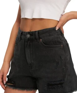High Rise Denim Shorts - Women's