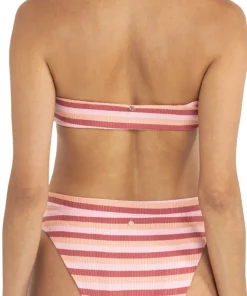 Ibiza Stripe Rib Bandeau Swim Top - Women's