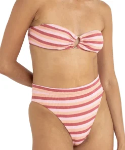 Ibiza Stripe Rib Hi-Waist Swim Bottom - Women's
