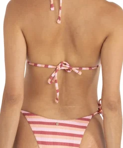 Ibiza Stripe Rib Slide Triangle Bikini Top - Women's