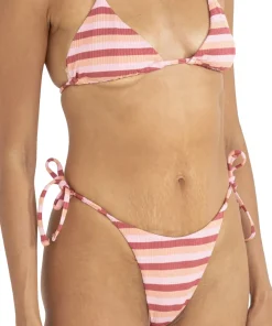 Ibiza Stripe Rib Slide Triangle Bikini Top - Women's