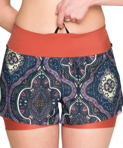 2-in 1 Mesh Split Run Shorts - Women's