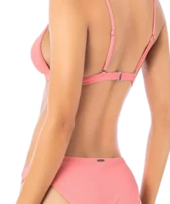 Ivy Coral Salmon Fixed Triangle Bikini Top - Women's