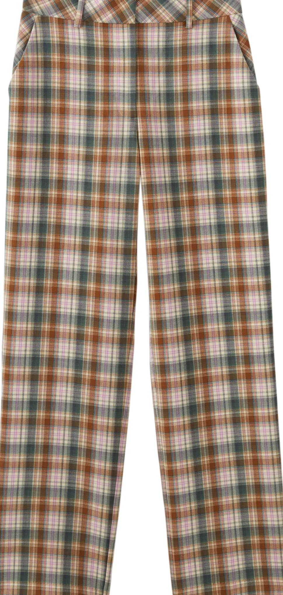 Jane Double Weave Plaid Straight Leg Pant - Women's