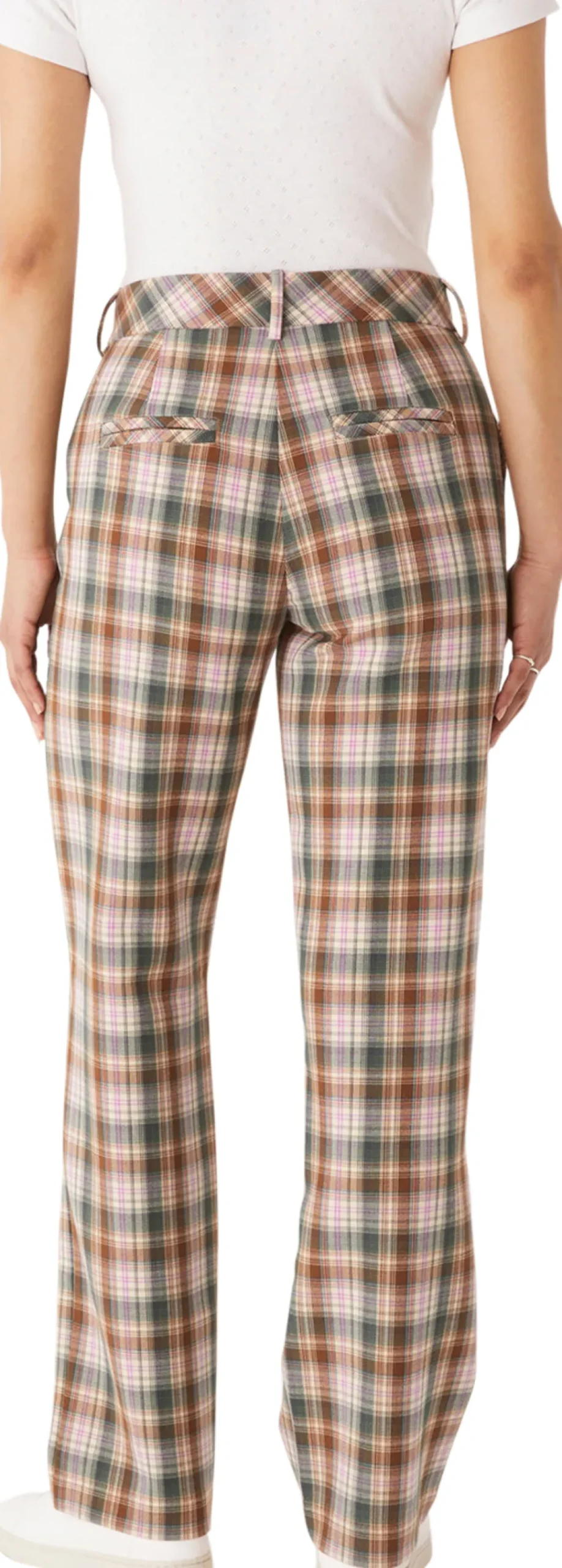 Jane Double Weave Plaid Straight Leg Pant - Women's
