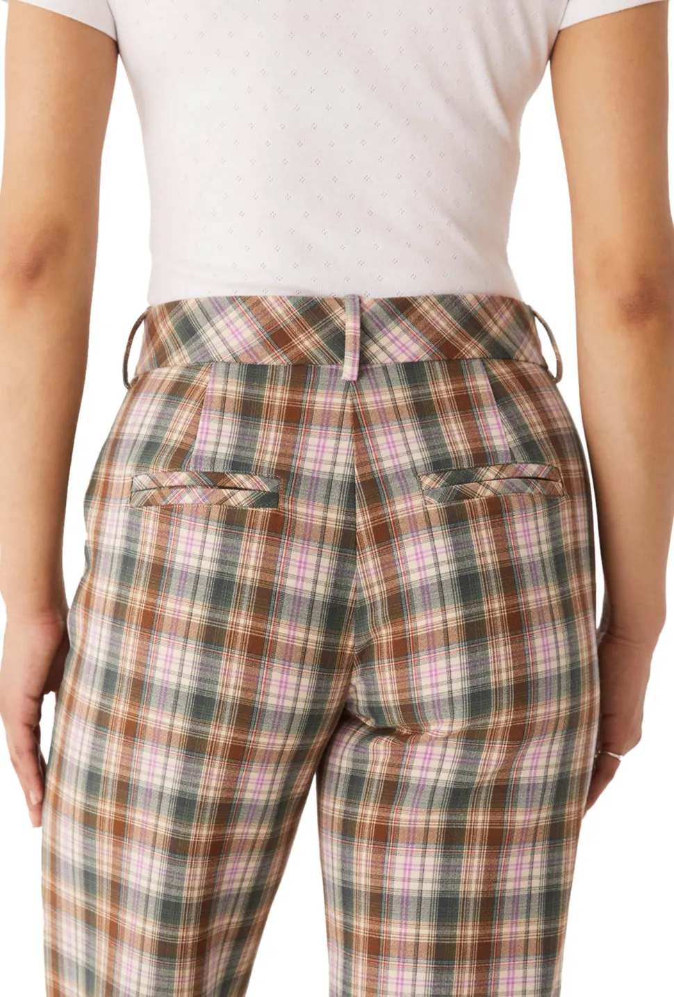 Jane Double Weave Plaid Straight Leg Pant - Women's