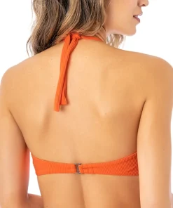 Jill Ring Vibrant Orange Bandeau Bikini Top - Women's