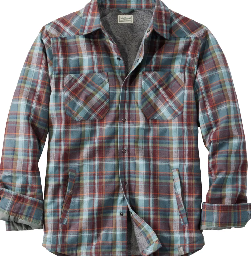 Katahdin Performance Hi-Pile Fleece-Lined Plaid Flannel Shirt Jacket - Men's