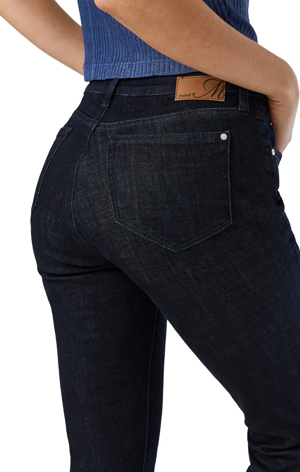 Kathleen Solid Rinse Feather Blue Denim Jeans - Women's