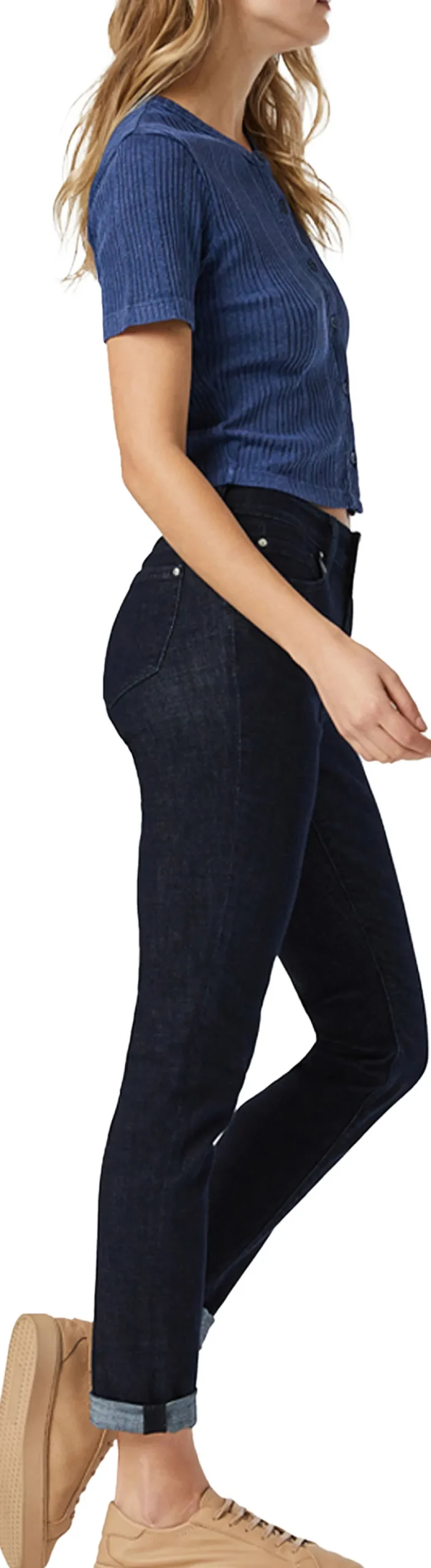 Kathleen Solid Rinse Feather Blue Denim Jeans - Women's
