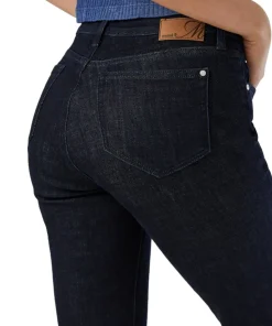 Kathleen Solid Rinse Feather Blue Denim Jeans - Women's