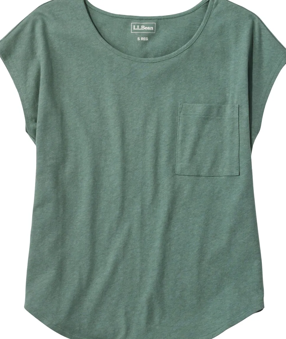 Lakeside Linen/Cotton Short Sleeve Scoopneck T-Shirt - Women's
