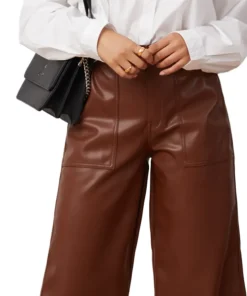 Lily High Rise Wide Leg Vegan Leather Pant - Women's