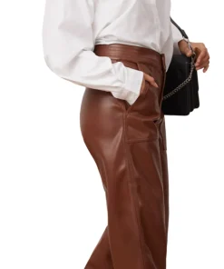 Lily High Rise Wide Leg Vegan Leather Pant - Women's