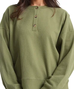 Lived In Fleece Henley Shirt - Women's