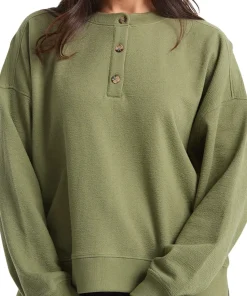 Lived In Fleece Henley Shirt - Women's