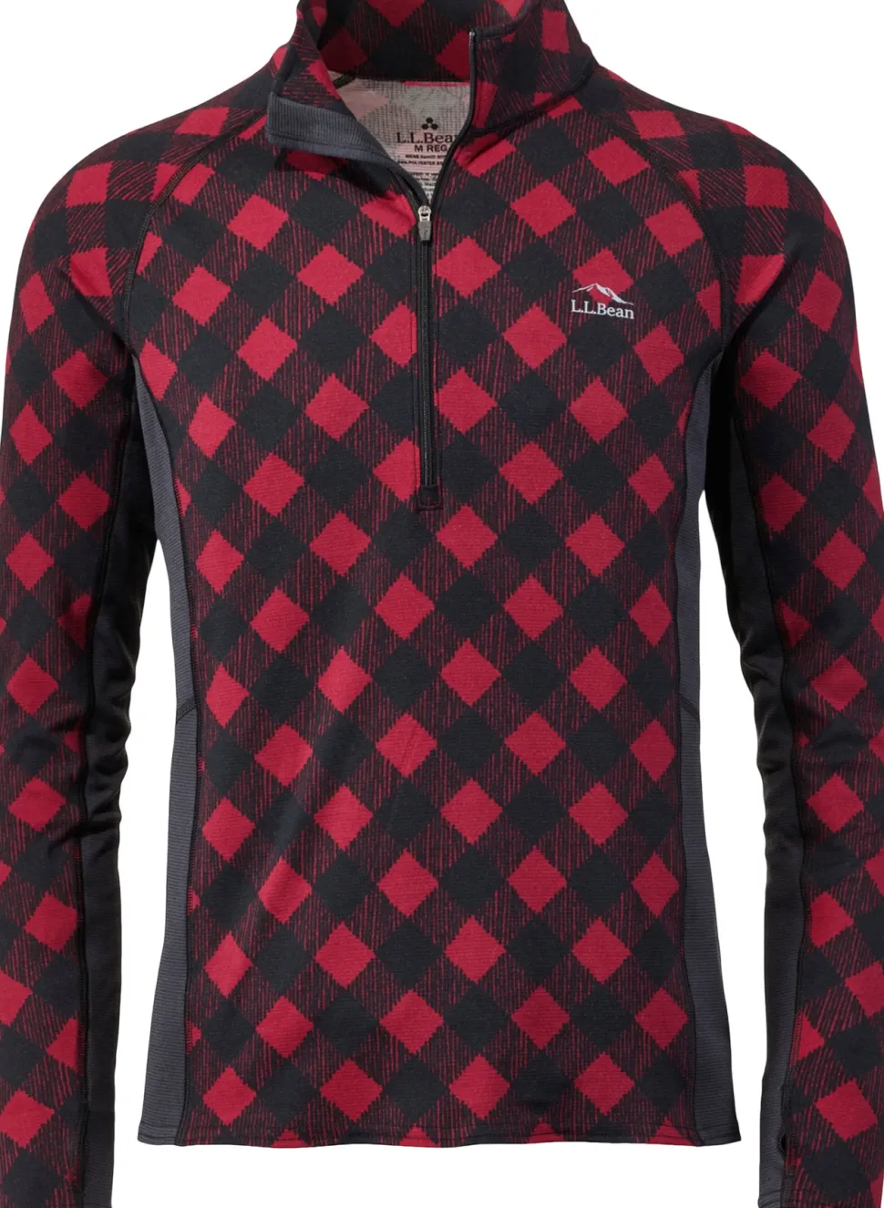 L.L.Bean Midweight Printed 1/4 Zip Base Layer Top - Men's