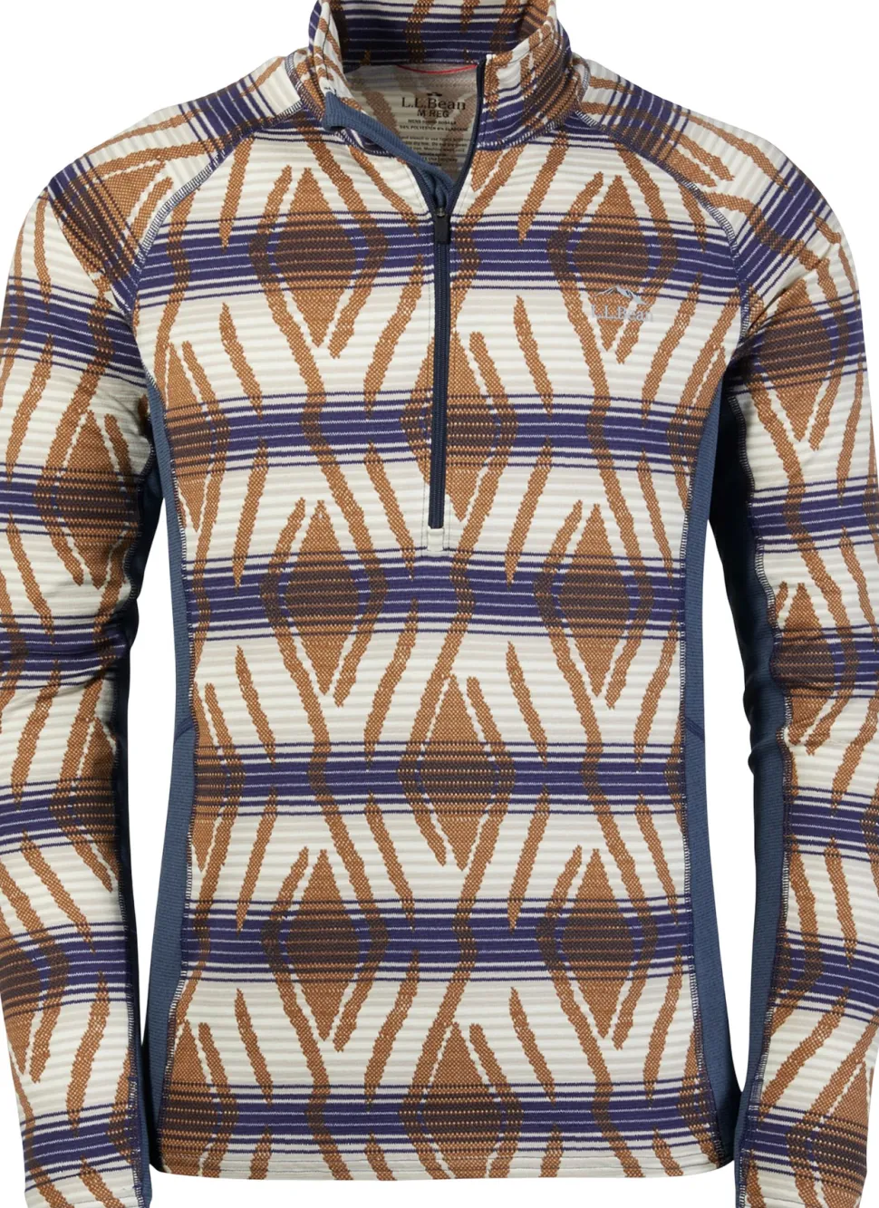L.L.Bean Midweight Printed 1/4 Zip Base Layer Top - Men's