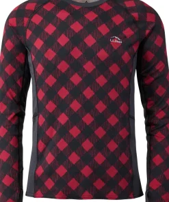 L.L.Bean Midweight Printed Long Sleeve Crew Neck Base Layer Top - Men's