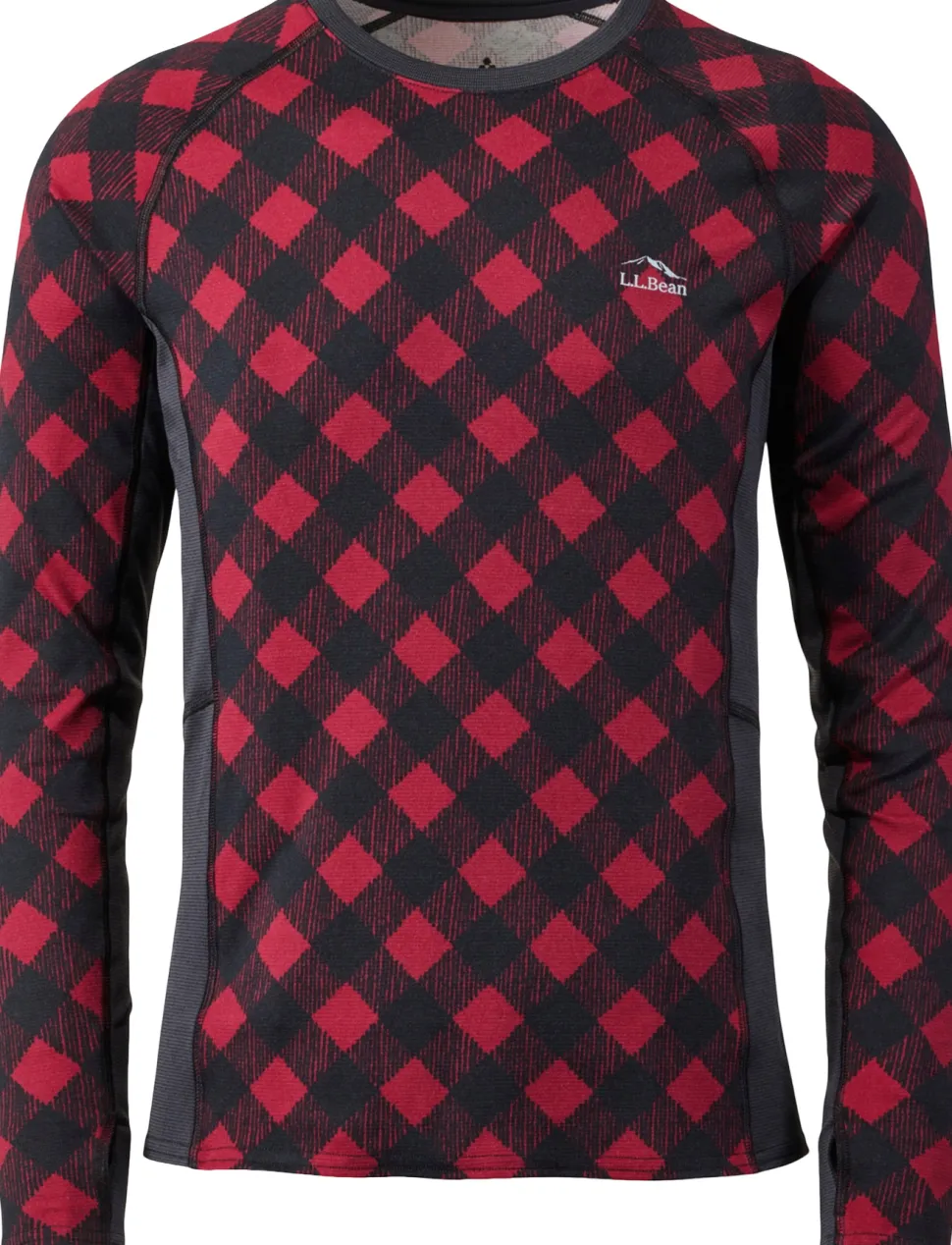 L.L.Bean Midweight Printed Long Sleeve Crew Neck Base Layer Top - Men's