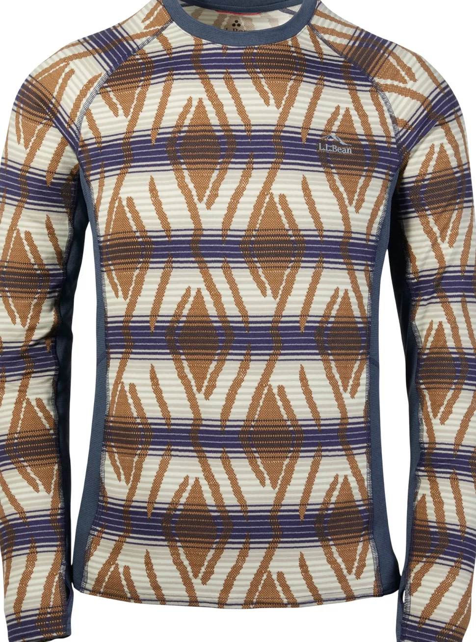 L.L.Bean Midweight Printed Long Sleeve Crew Neck Base Layer Top - Men's