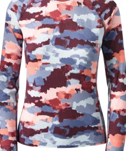 L.L.Bean Midweight Printed Long Sleeve Crew Neck Base Layer Top - Women's
