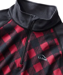 L.L.Bean Midweight Printed 1/4 Zip Base Layer Top - Women's