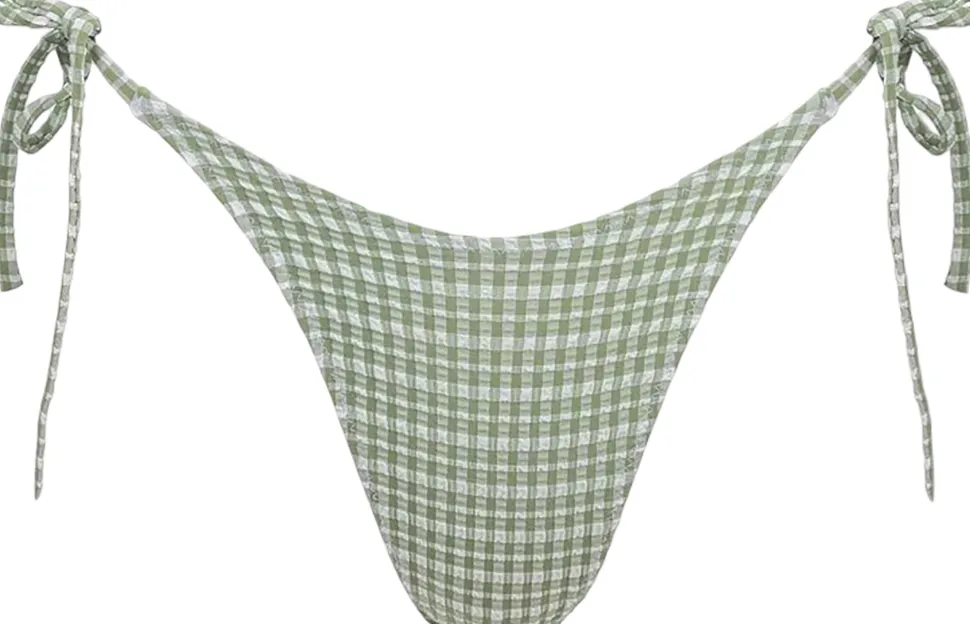 Lola Check Tie Side High-Cut Bikini Bottom - Women's