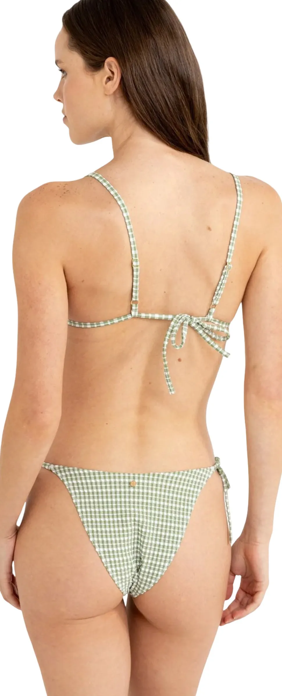Lola Check Tie Side High-Cut Bikini Bottom - Women's