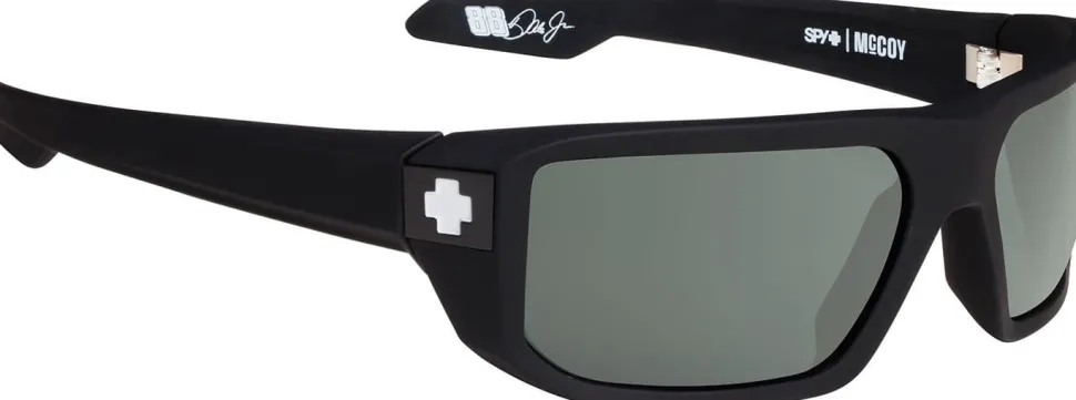 Mccoy - Soft Matte Black - Happy Gray Green Lens - Men's