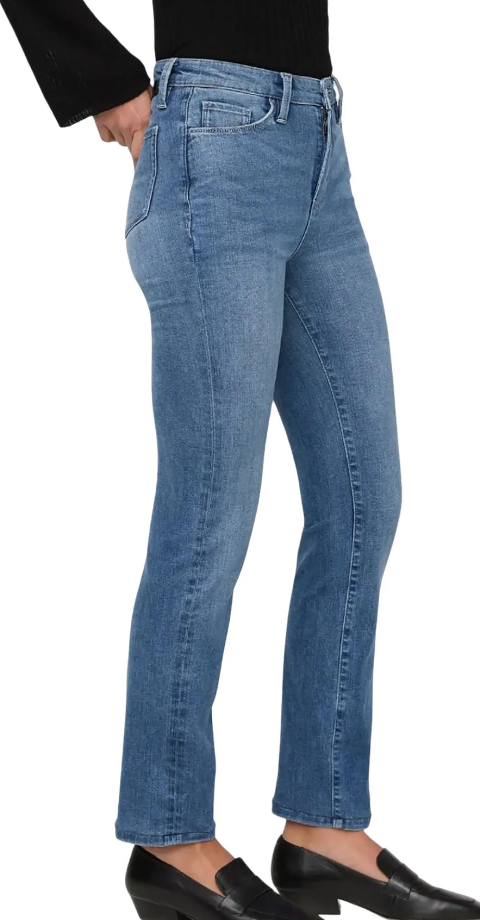 No Sweat Denim High Rise Slim Straight Jeans - Women's