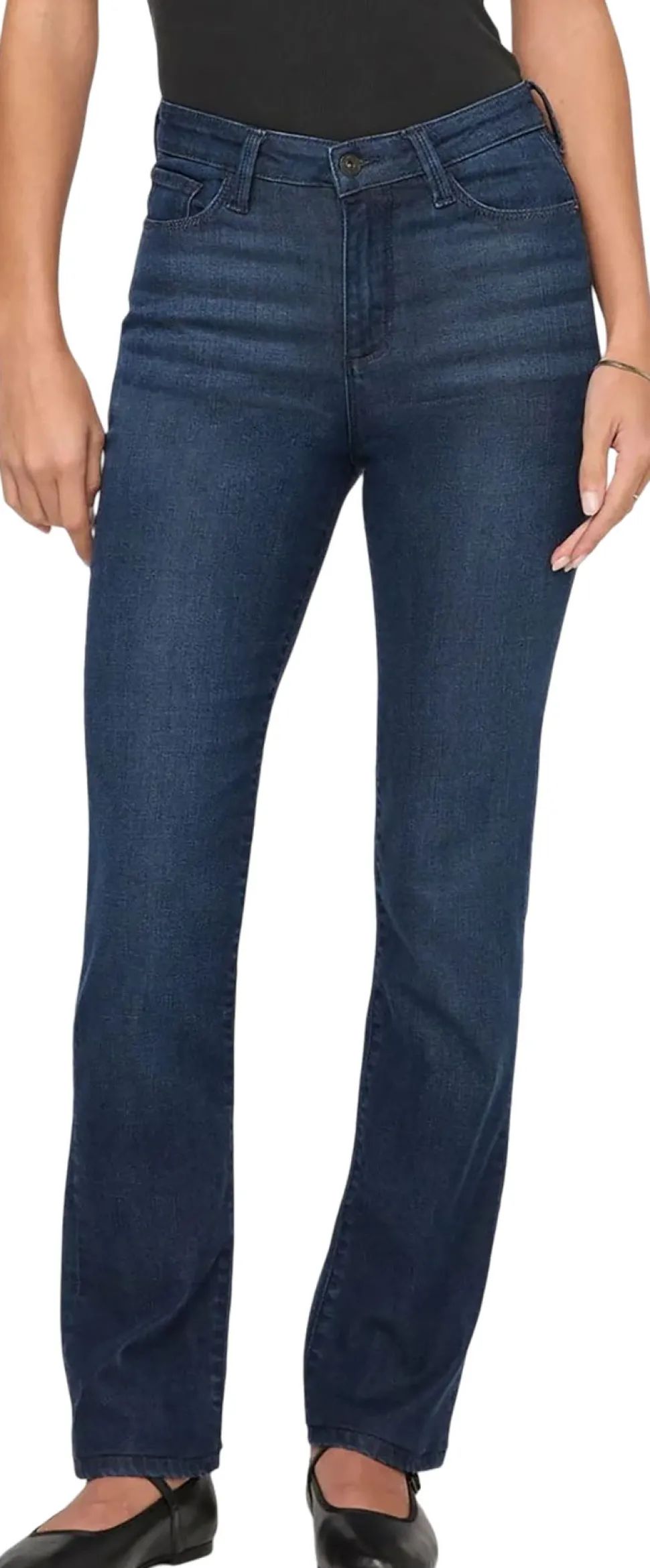 No Sweat Denim High Rise Slim Straight Jeans - Women's