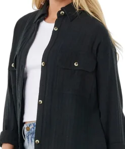 Oceanic Textured Shacket - Women's