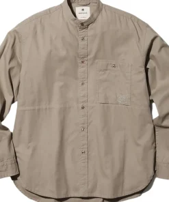 Organic Cotton Poplin Stand-Collar Shirt - Men's
