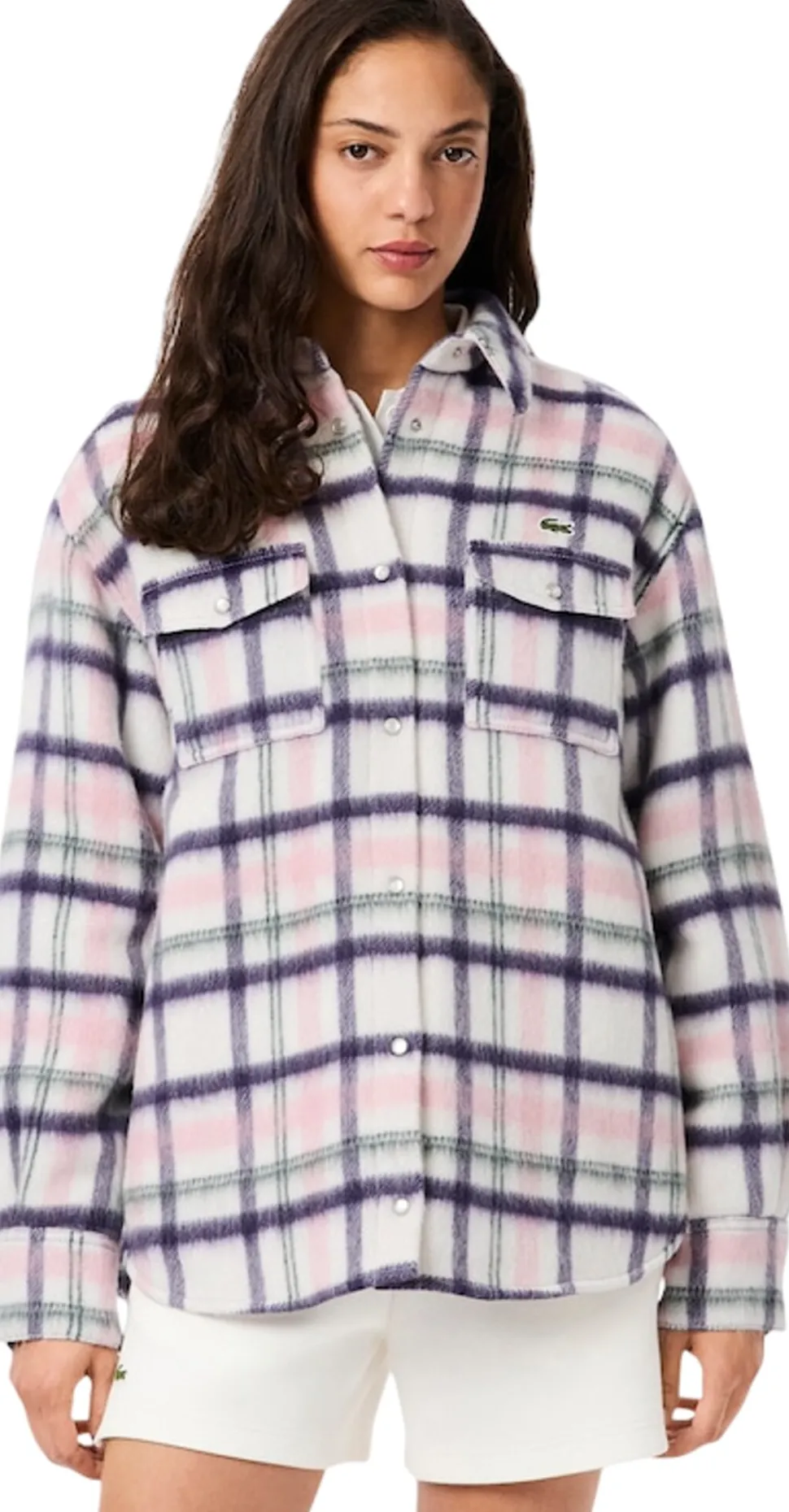 Oversized Quilted Wool Overshirt - Women's