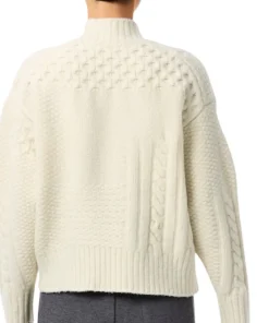 Patchwork Effect High-Neck Wool Sweater - Women's