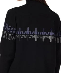 Patterned Turtleneck Sweater - Women's