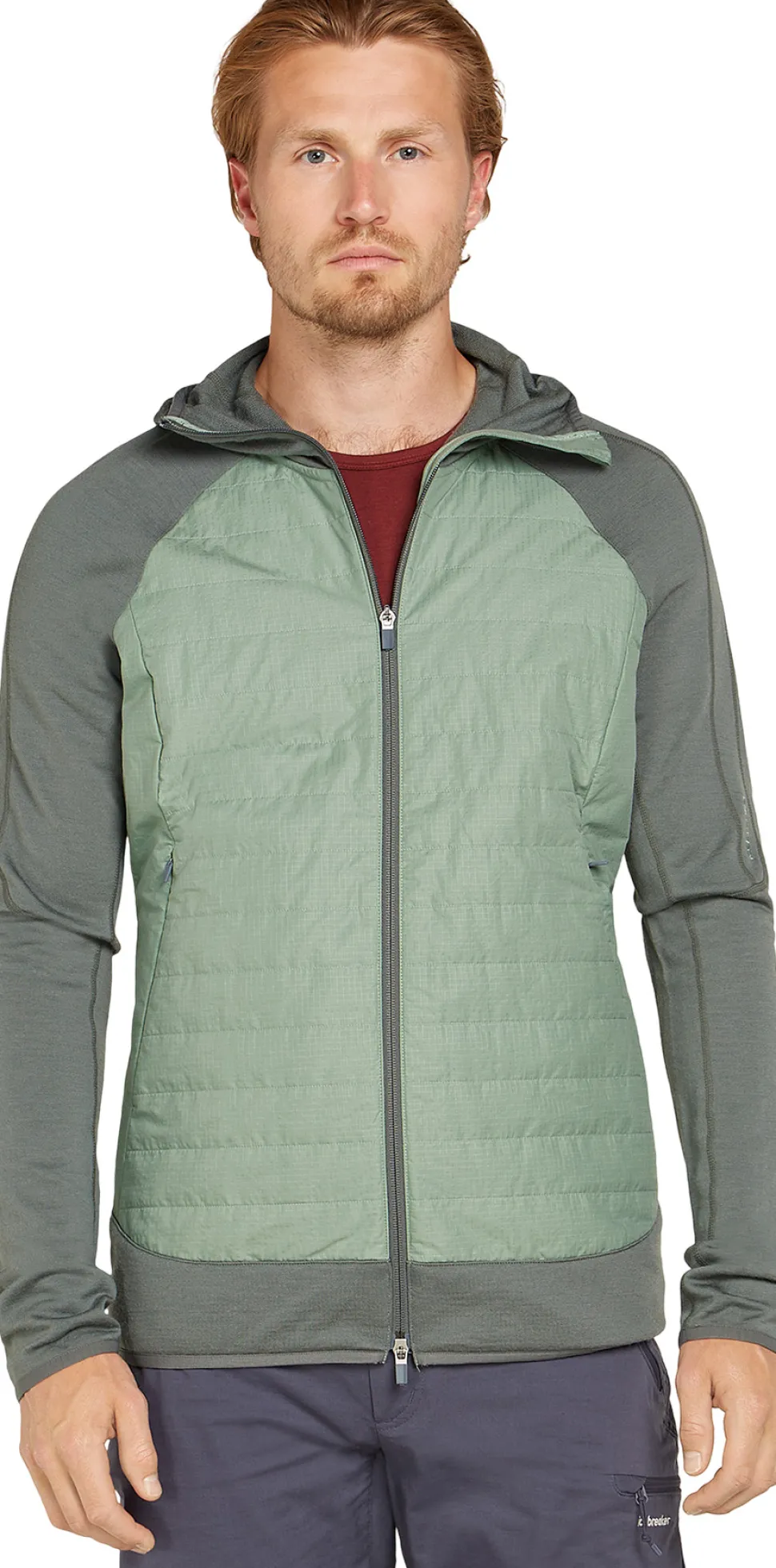 Quantum Merino Blend Hybrid Long Sleeve Zip Hoodie - Men's