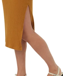 Rib Square Neck Dress - Women's
